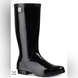 Ugg Women's Shaye Tall Black Rain Boots Size: 6